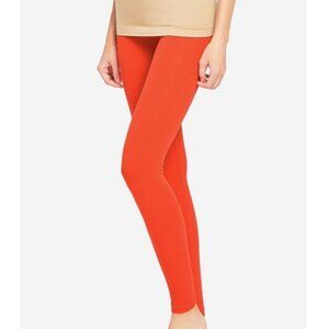 MOPAS LEGGINGS, NEON ORANGE, Seamless, Ankle length, Adult Free Size